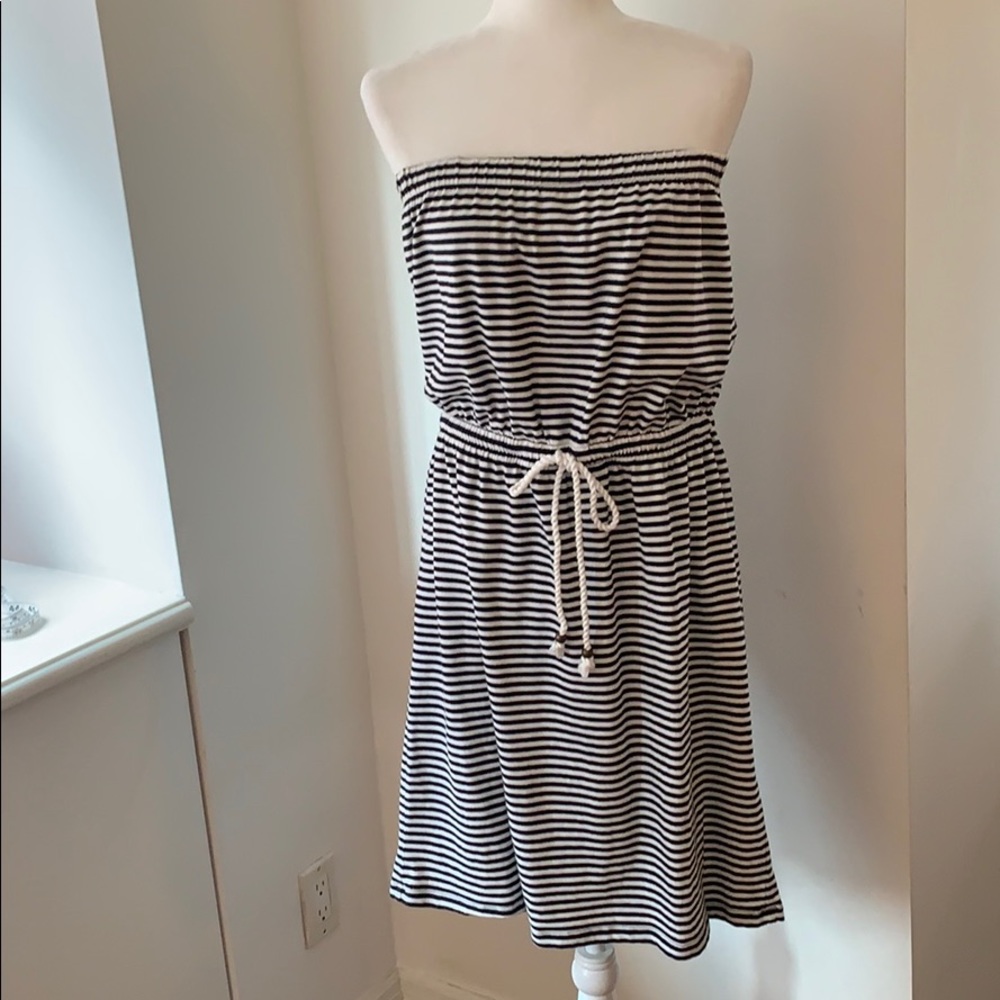 Gap Strapless, Striped Drawstring Waist Dress! - image 3